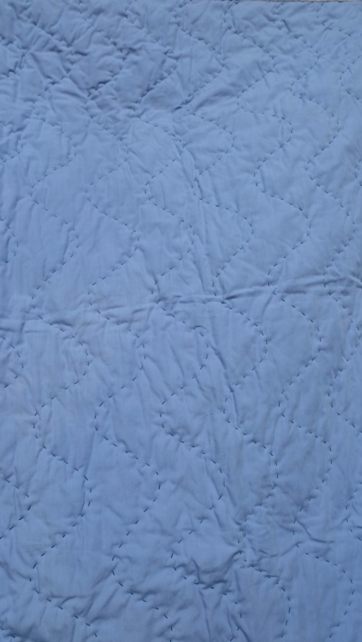 Blue and Cream Linen Kid's Quilt / Play Mat / Lap Quilt 1