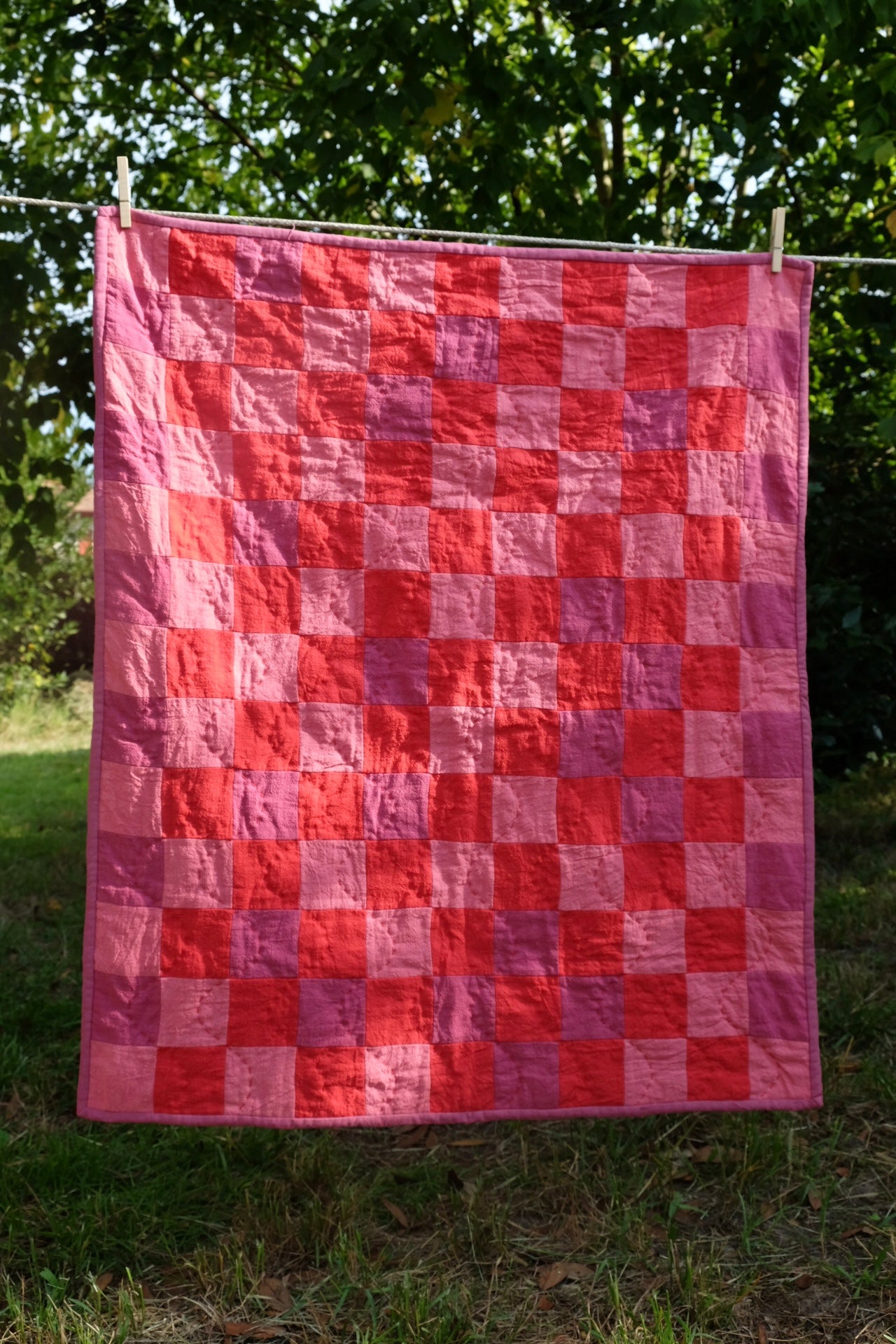 Pink, Red and Purple Kid's Quilt / Play Mat / Lap Quilt