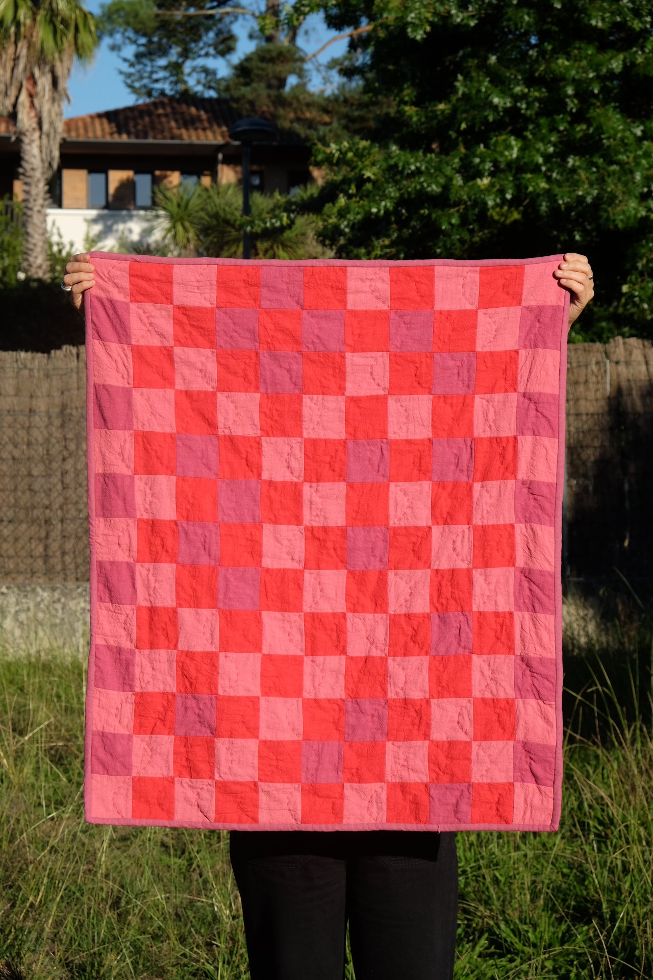 Pink, Red and Purple Kid's Quilt / Play Mat / Lap Quilt