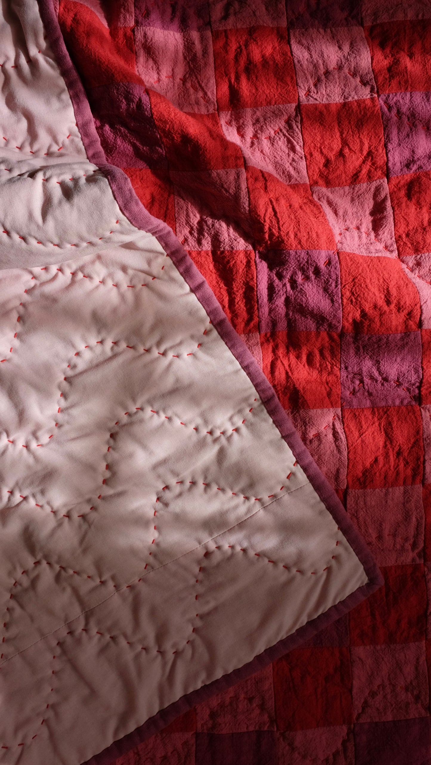 Pink, Red and Purple Kid's Quilt / Play Mat / Lap Quilt