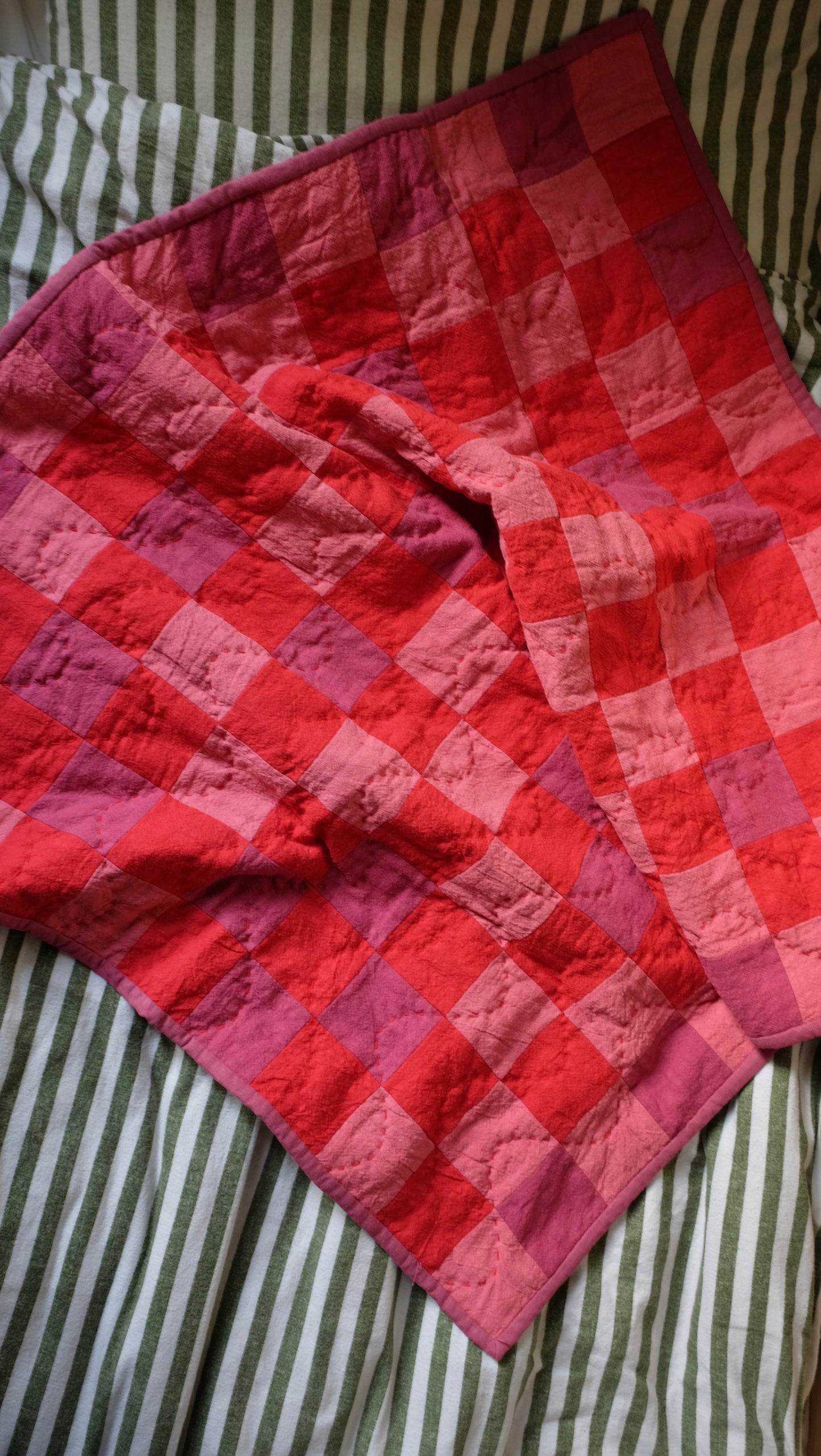 Pink, Red and Purple Kid's Quilt / Play Mat / Lap Quilt