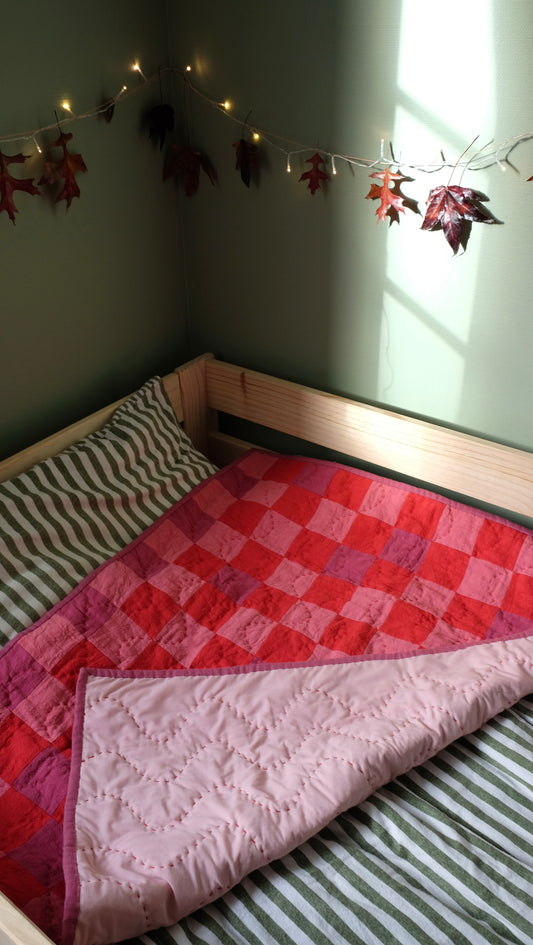 Pink, Red and Purple Kid's Quilt / Play Mat / Lap Quilt