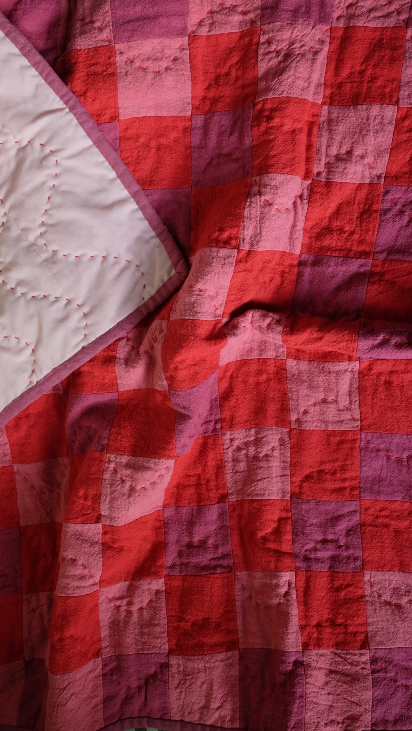 Pink, Red and Purple Kid's Quilt / Play Mat / Lap Quilt
