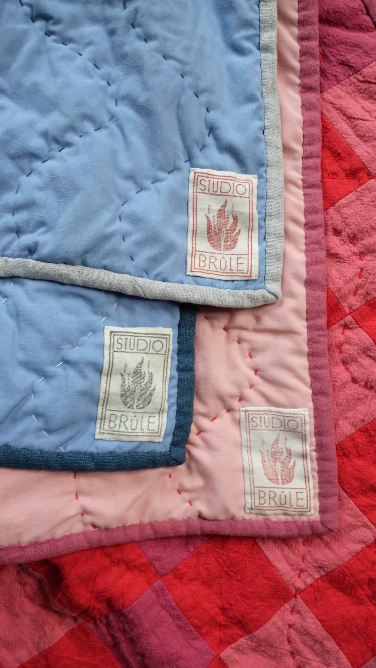 Pink, Red and Purple Kid's Quilt / Play Mat / Lap Quilt